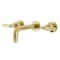 Kingston Brass KS8122ML Milano 2-Handle 8" Wall Mount Bathroom Faucet, Polished Brass KS8122ML - alternate 1